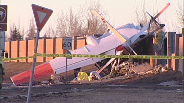 One person is dead and two others sent to hospital following a plane crash in Saskatoon< Friday, April 1, 2011.