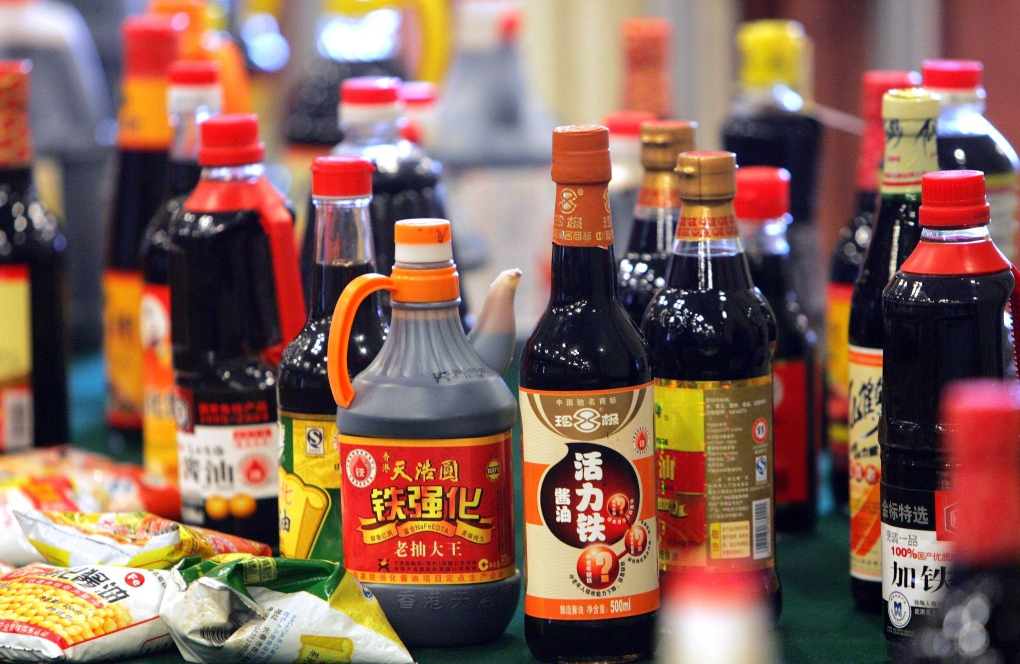 2007 file photo of soy sauce bottles, Beijing
