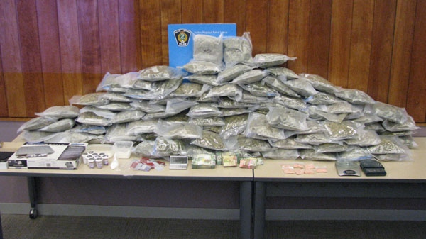 Two men charged with drug related offences after Halton police found $123,000 worth of drugs at a Halton and Hamilton home.