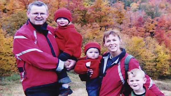 Bryan Casey, 50, appears in this family photo with his wife LeeEllen Carroll and their three children in Gatineau Park in fall 2004.