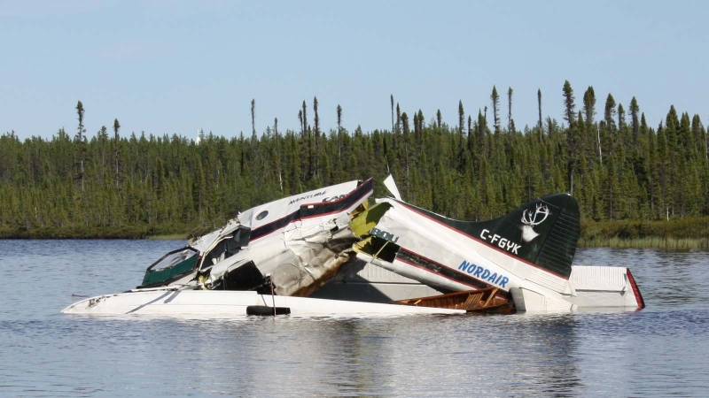 Float plane broke into 3 pieces when it hit water