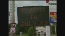 A sign indicates construction dates on Southdale Road in London, Ont. on Thursday, June 13, 2013.