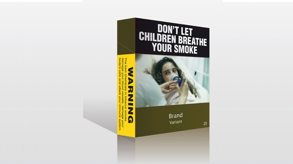 In this computer-generated image provided by the Minister for Health and Ageing of Australia, proposed cigarette packaging stripped of all logos and replaced with graphic images that tobacco companies in Australia will be forced to use is shown. (AP Photo/Minister for Health and Ageing)