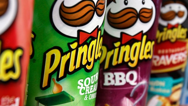 Pringles chips are displayed in a posed photo at a West Bath grocery store on Tuesday, April 5, 2011. (AP / Pat Wellenbach) 