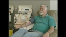 Lloyd Morden donates plasma at the new Canadian Blood Services facility in London, Ont. on Friday, June 14, 2013.