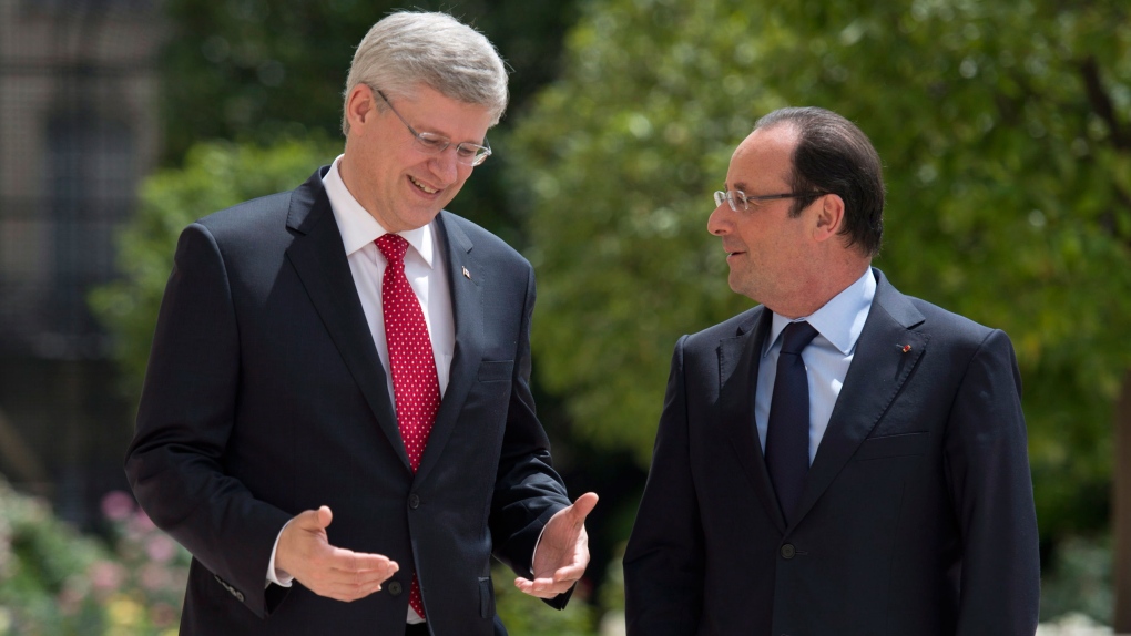 Harper, Hollande discuss Canada-EU trade