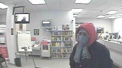 Police released this image of a suspect in the Feb. 28 robbery of a Ridgewood Avenue bank, Tuesday, March 1, 2011.