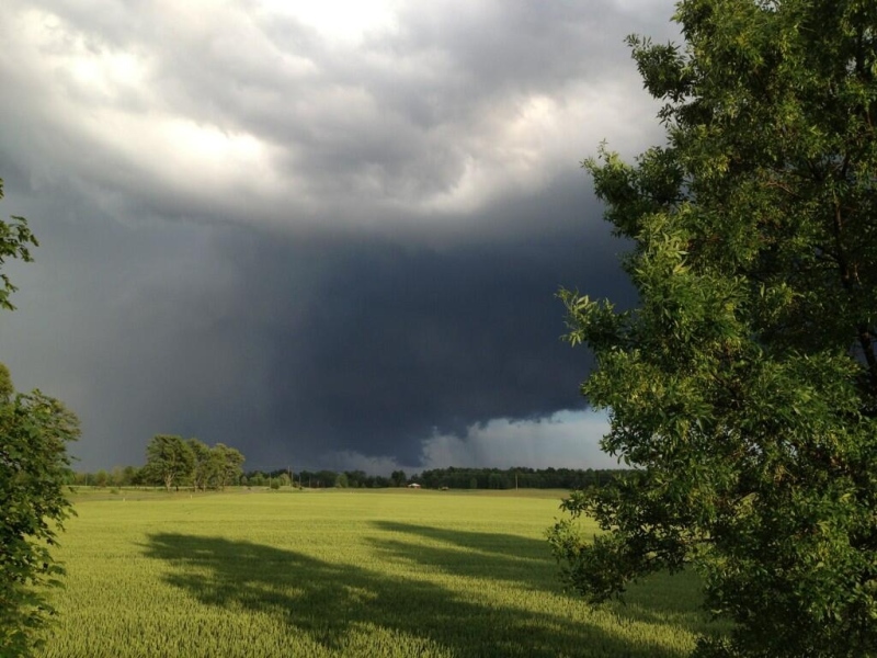 Ominous clouds near London, Ont. are seen on Sunday, June 16, 2013. (Colleen Wiendels via Twitter)