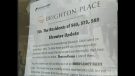 A sign explains planned elevator repairs at an apartment building in London, Ont. on Monday, June 17, 2013. 