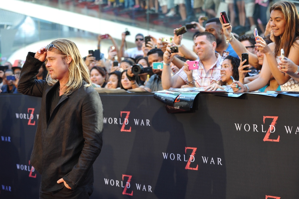 Brad Pitt attends World War Z premiere