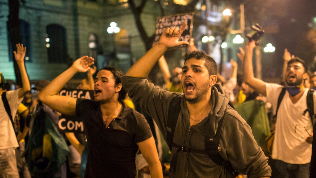 Protesters in Rio de Janeiro, Brazil