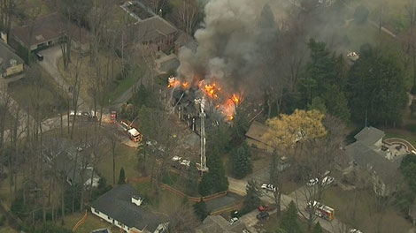 A fire broke out at a brand new multi-million dollar home in Oakville early on Wednesday, April 13, 2011.