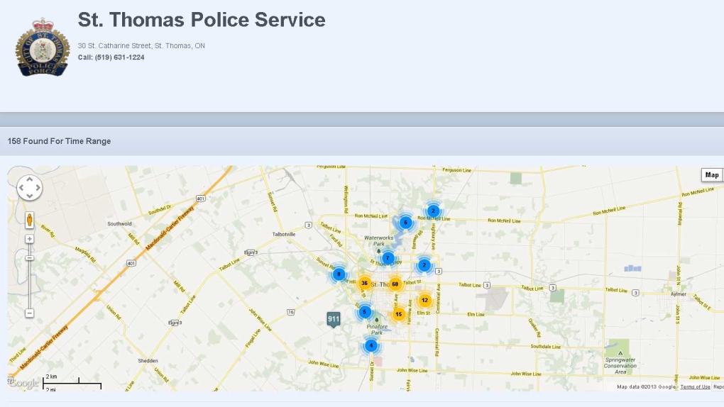 St. Thomas crime mapping