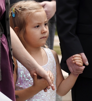 Six-year-old transgender girl Coy Mathis at a news conference at the Capitol in Denver on Monday, June 24, 2013.  (AP Photo/Ed Andrieski)