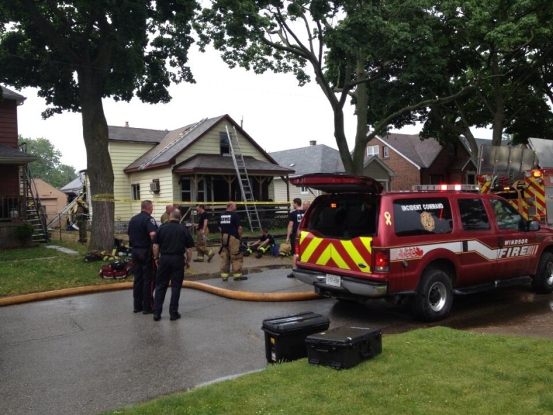 Windsor firefighters put out a blaze on Hickory Road in Windsor, Ont., on Tuesday, June 25, 2013. (Christie Bezaire / CTV Windsor)