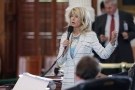Sen. Wendy Davis, D-Fort Worth, speaks as she begins a filibuster in an effort to kill an abortion bill, Tuesday, June 25, 2013, in Austin, Texas.  (AP / Eric Gay)