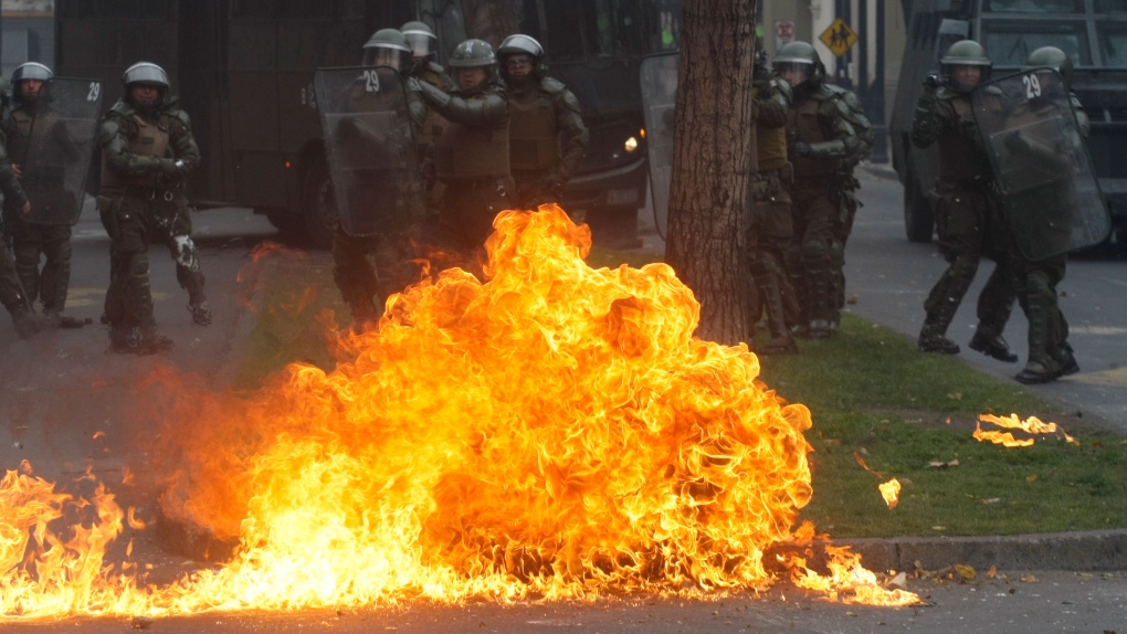 Rioting in Santiago, Chile
