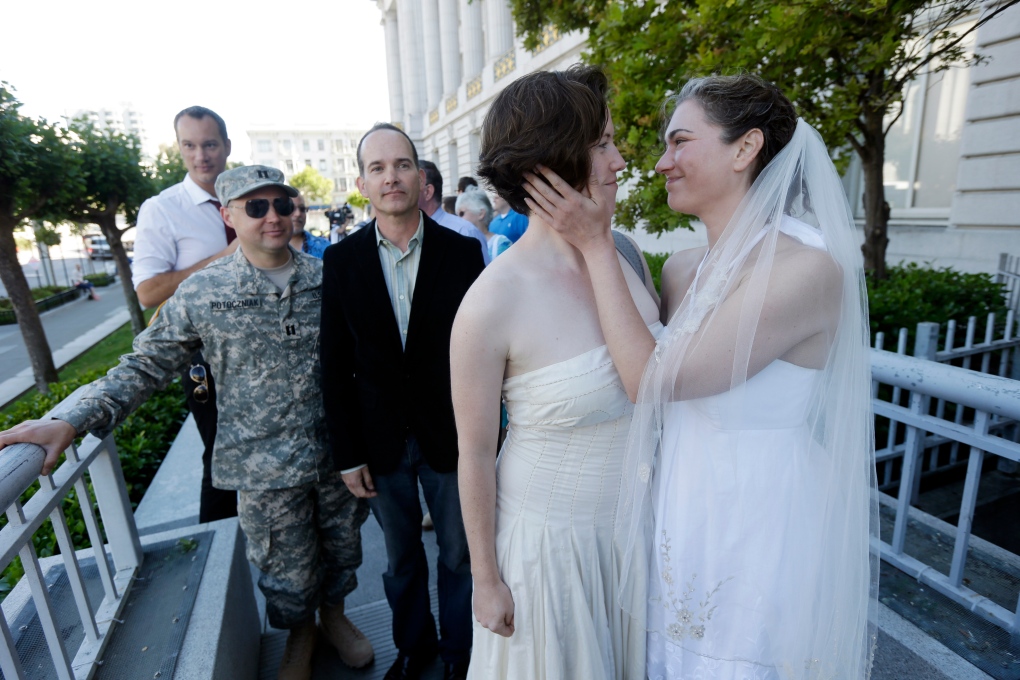 Gay couples line up to wed in California
