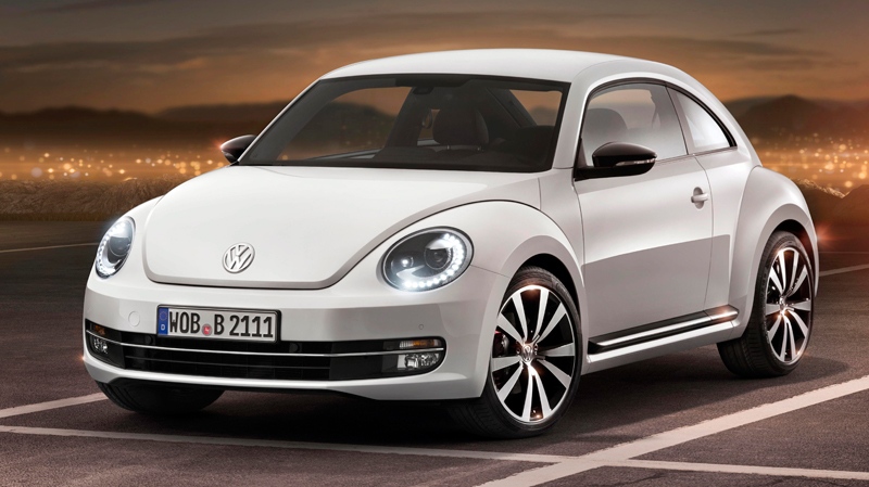 The redesigned Volkswagen Beetle is seen in this undated handout photo. 