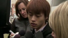 The roommate of Qian Liu, the woman who was found dead near York University, speaks to reporters on Monday, April 18, 2011. 