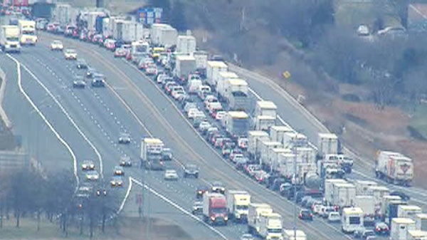 Traffic has become a problem on the 401 as a result of a tractor trailer fire on the 401 early on Tuesday, April 19, 2011.