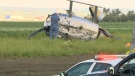 Two men were taken to hospital with serious injuries after a chopper crash Friday. 