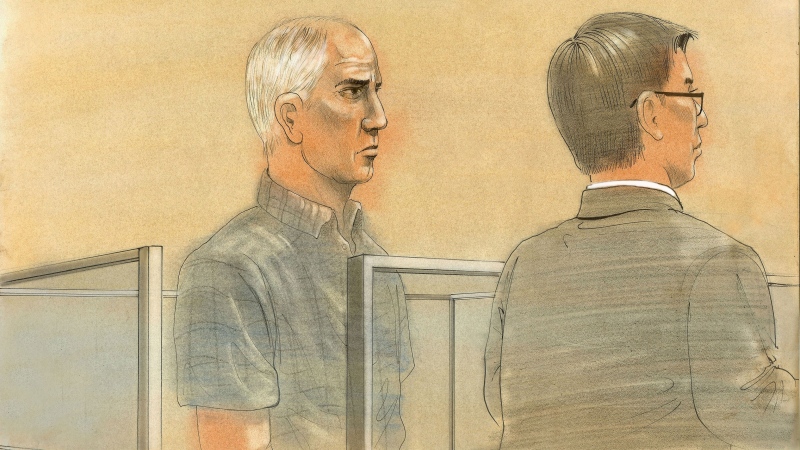 Benjamin Levin, 61, of Toronto, faces five charges, including two counts of distributing child pornography and one count of making child pornography, during a court appearance in Toronto on Monday, July 8, 2013. (John Mantha  / CTV News)