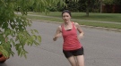 Erin Blaskie running along Kanata street