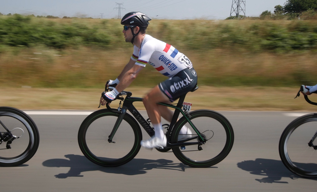 Mark Cavendish rides in Tour de France