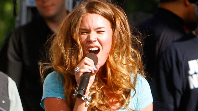 Vocalist Joss Stone performs at The Climate Rally, an Earth Day concert, on the National Mall in Washington, on Sunday, April 25, 2010. (AP / Jacquelyn Martin)