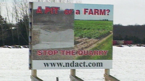 Opponents say the quarry planned for a site on Highway 124 near Shelburne, Ont.,  would destroy prime farmland in Ontario's potato-growing region.