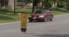Ottawa is installing signs right in the middle of the road to slow down speeding drivers.