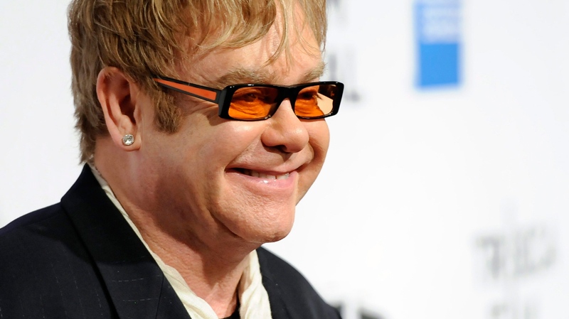 Elton John attends the world premiere of 'The Union' featured as the opening night gala screening at the Tribeca Film Festival on Wednesday, April 20, 2011 in New York. (AP / Evan Agostini)