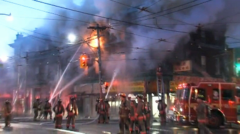  A 100-year-old building has been destroyed and several of its tenants were left homeless after a quick-spreading fire broke out in East Chinatown early Saturday, July 13, 2013.
