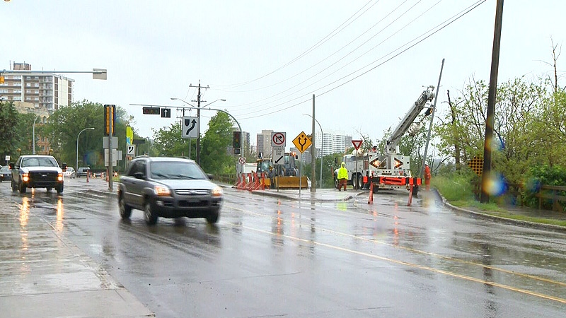 City of Edmonton crews blocked off Queen Elizabeth Park Road Monday, July 15 to make way for Walterdale Bridge construction, the roadway will reopen in November 2013.