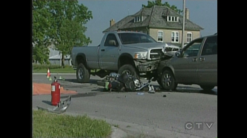 OPP are investigating a fatal motorcycle crash southeast of Delaware, Ont., on Tuesday, July 16, 2013. (Admar Ferreira / CTV London)