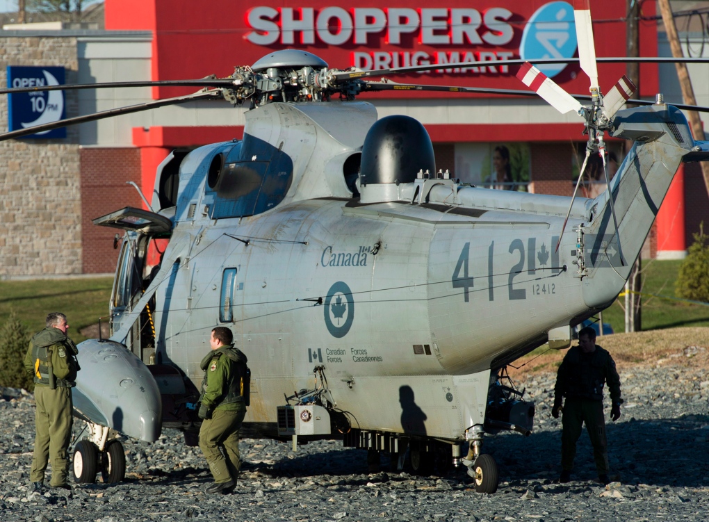 Sea King helicopter damaged upon landing
