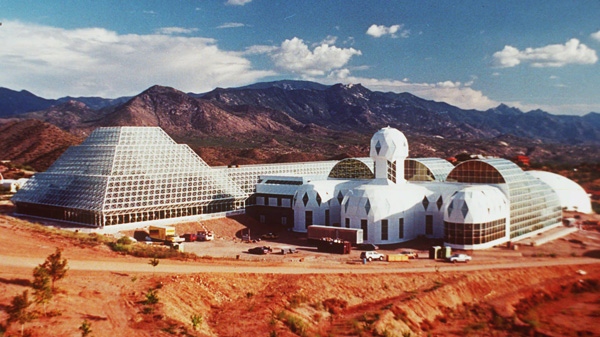 This 1991 picture shows the Biosphere 2 complex in the desert near Oracle, Ariz. (AP Photo/John Miller)