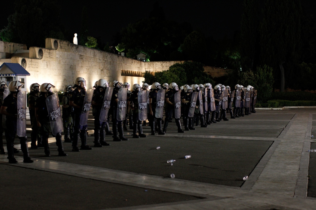 Athens, Greece, Parliament, police, cordon
