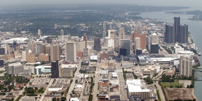 The city of Detroit is seen in this July 17, 2013, aerial photo. (AP / Paul Sancya)