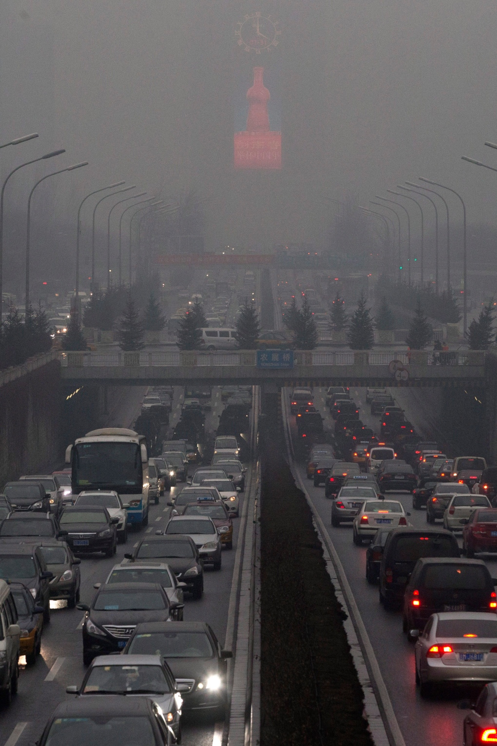Heavy pollution in Beijing, China