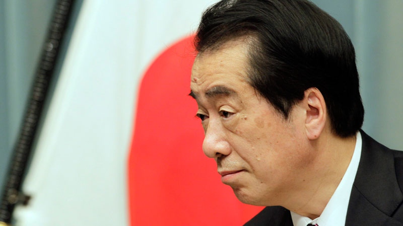 Japanese Prime Minister Naoto Kan listens to a reporter's question during a press conference in Tokyo on April 22, 2011. (AP / Koji Sasahara)