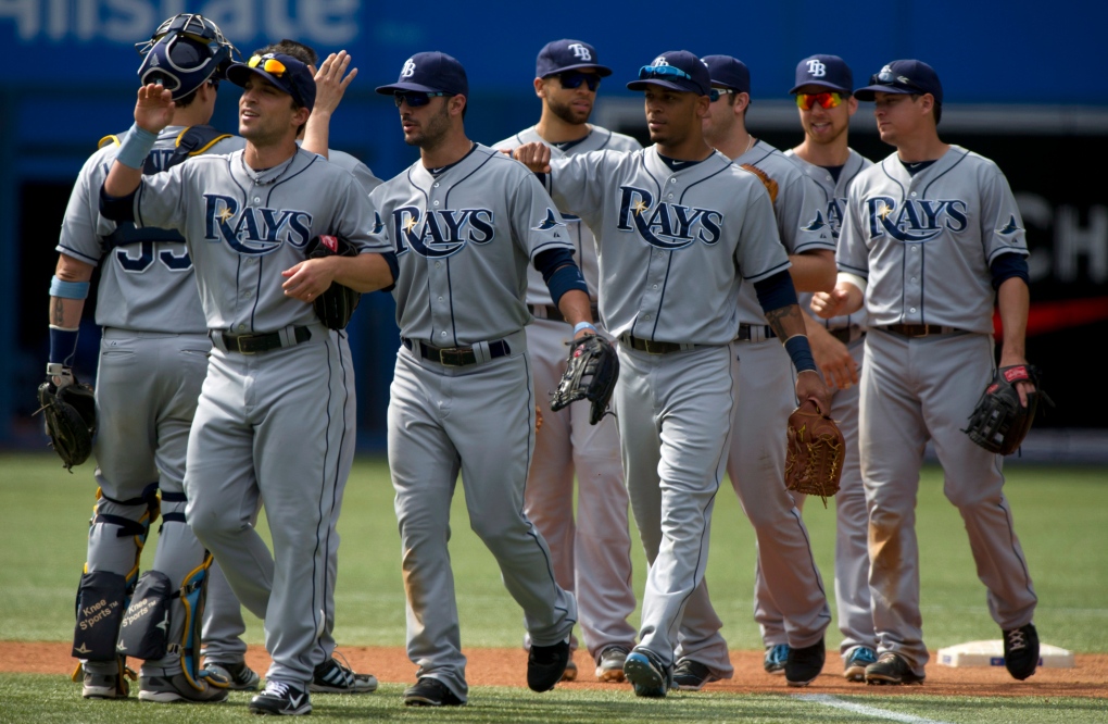 The Tampa Bay Rays celebrate 