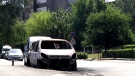 Cars were torched amid tensions over veil ban in Trappes, France on Sunday, July 21, 2013. 