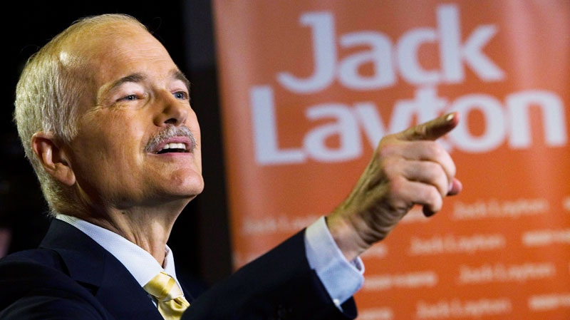 Jack Layton, NDP leader and now officially the leader of the opposition, speaks to the media at a press conference in Toronto on Tuesday, May 3, 2011. (Nathan Denette / THE CANADIAN PRESJack Layton, NDP leader and now officially the leader of the opposition, speaks to the media at a press conference in Toronto on Tuesday, May 3, 2011. (Nathan Denette / THE CANADIAN PRESS)S)