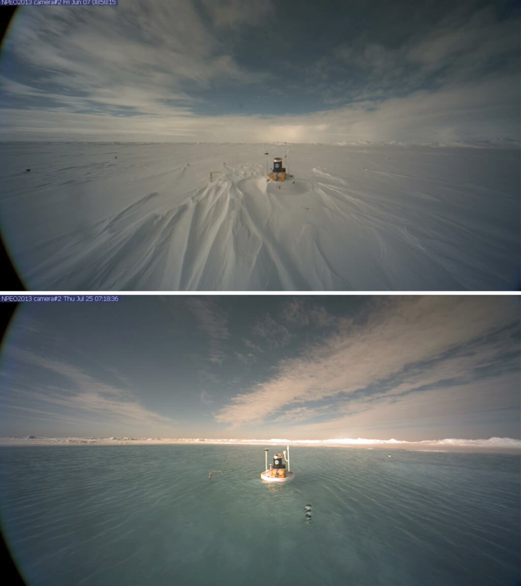 Time-lapse video shows North Pole ice melt
