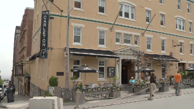 Bar patio in downtown Halifax 