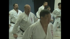 Many students came to train with the international karate masters in Aurora this week.