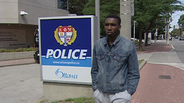 Darius Martin outside Ottawa police statioin