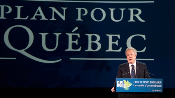 Quebec Premier Jean Charest speaks at the presentation of the Quebec Northern Plan Monday, May 9, 2011 in Levis Que. THE CANADIAN PRESS/Jacques Boissinot